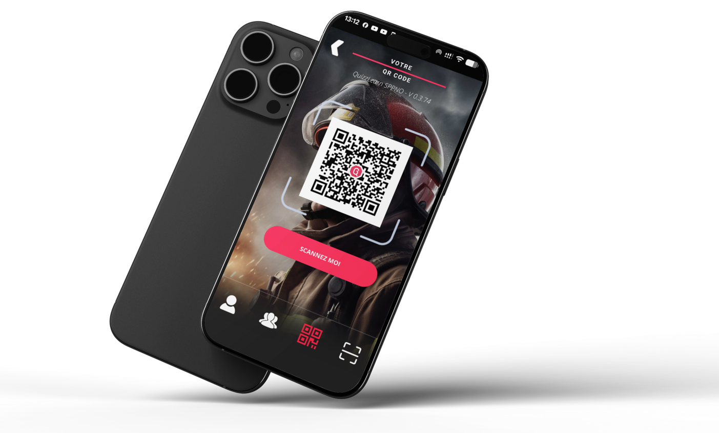 Écran de l'application QuizzLearn affichant le QR code pour rejoindre une partie