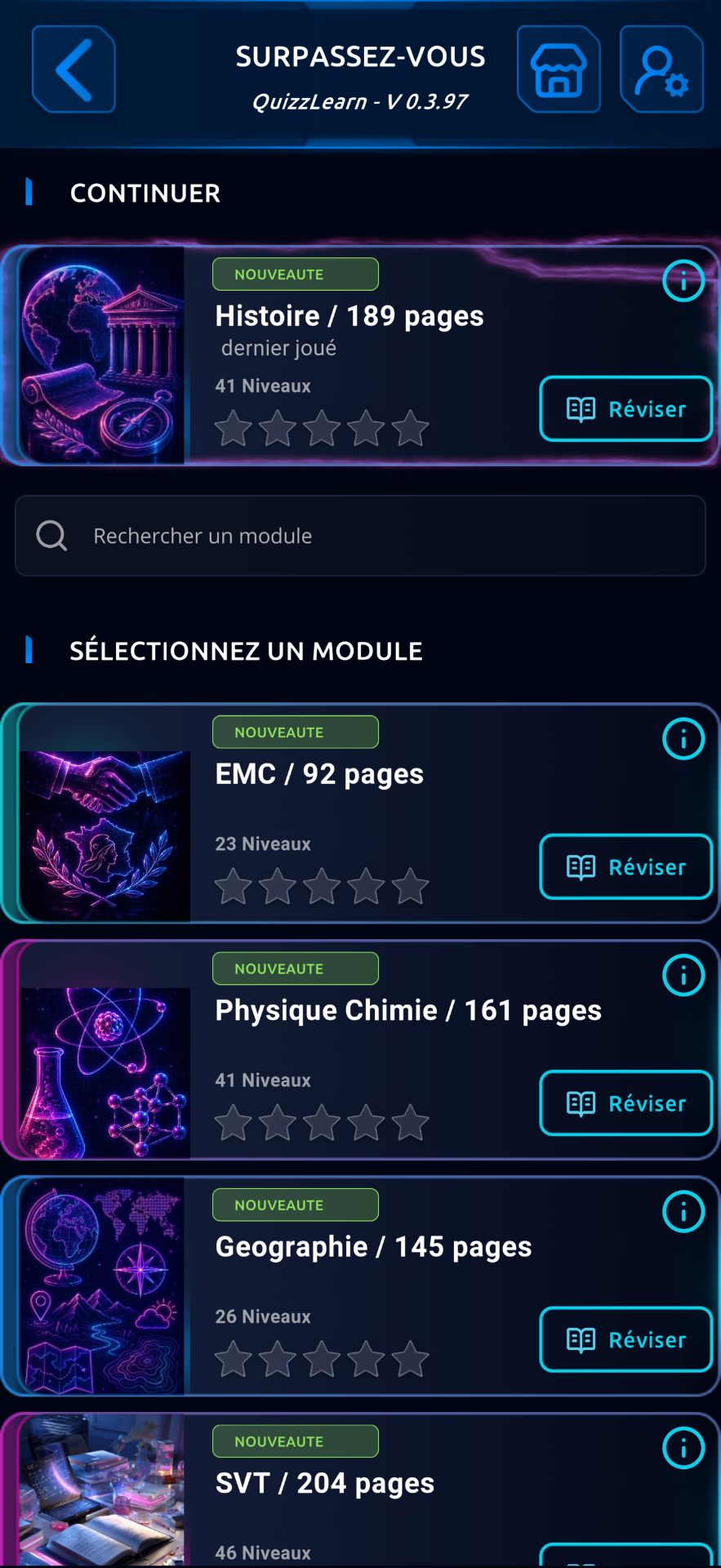 Tous tes modules